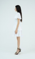 G-White Mini Woven Dress